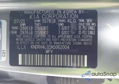 2022 Kia Sorento Hybrid Ex from USA, damaged, VIN KNDRH4LG5N5062004